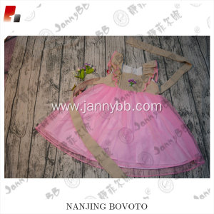smocked hand embroidered girls pink tulle dress